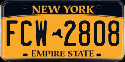 NY license plate FCW2808