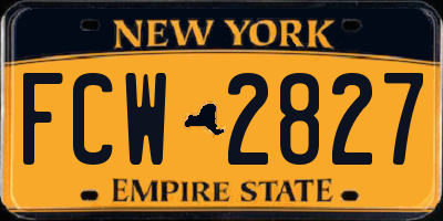 NY license plate FCW2827