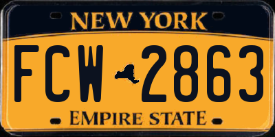 NY license plate FCW2863