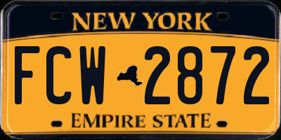 NY license plate FCW2872
