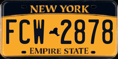 NY license plate FCW2878
