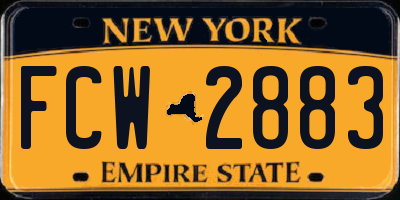 NY license plate FCW2883