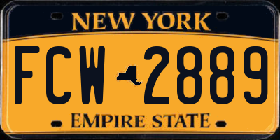 NY license plate FCW2889