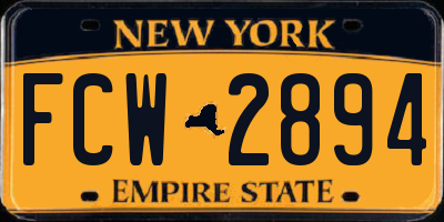 NY license plate FCW2894