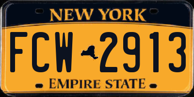 NY license plate FCW2913