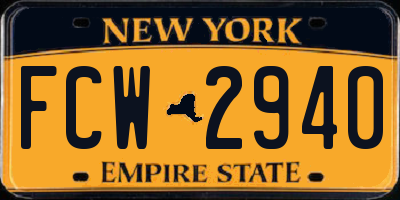 NY license plate FCW2940