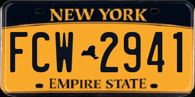 NY license plate FCW2941