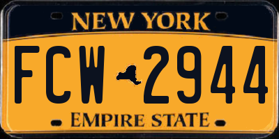 NY license plate FCW2944