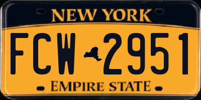 NY license plate FCW2951