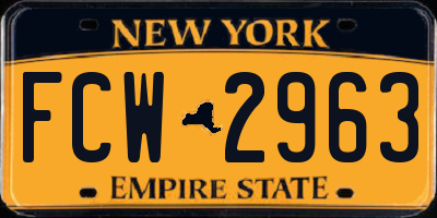 NY license plate FCW2963