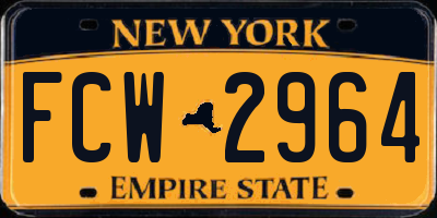 NY license plate FCW2964