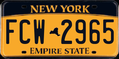 NY license plate FCW2965