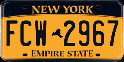 NY license plate FCW2967