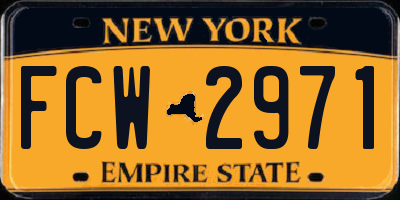 NY license plate FCW2971