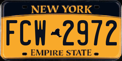 NY license plate FCW2972