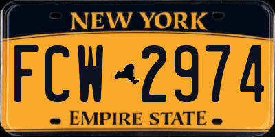 NY license plate FCW2974