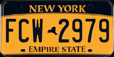 NY license plate FCW2979