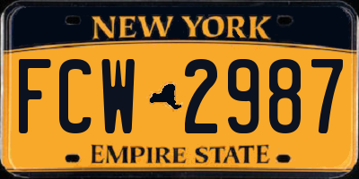 NY license plate FCW2987