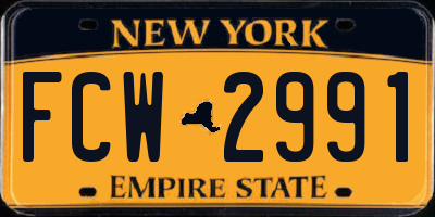 NY license plate FCW2991