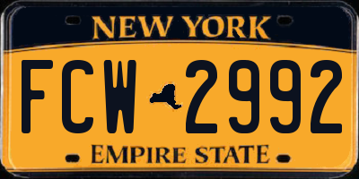 NY license plate FCW2992
