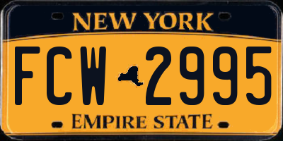 NY license plate FCW2995