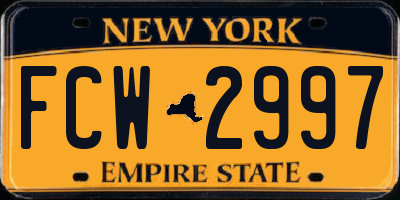 NY license plate FCW2997