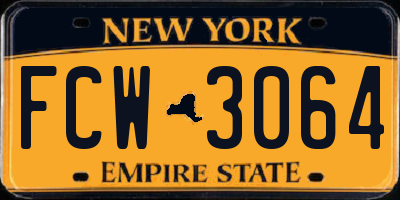 NY license plate FCW3064