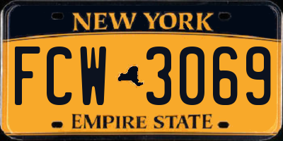 NY license plate FCW3069