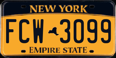 NY license plate FCW3099