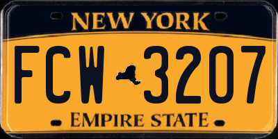 NY license plate FCW3207
