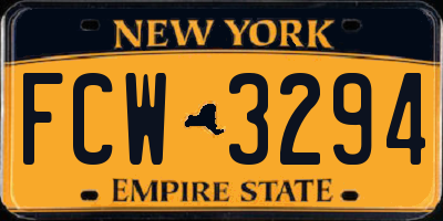 NY license plate FCW3294