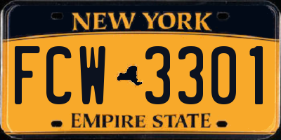 NY license plate FCW3301