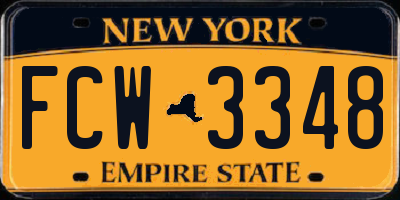 NY license plate FCW3348