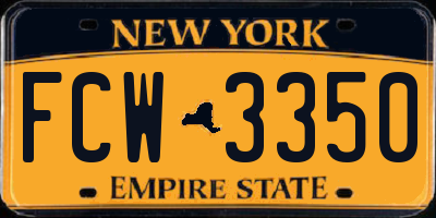 NY license plate FCW3350