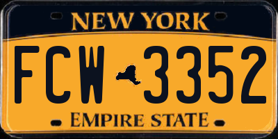 NY license plate FCW3352