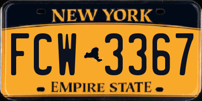 NY license plate FCW3367