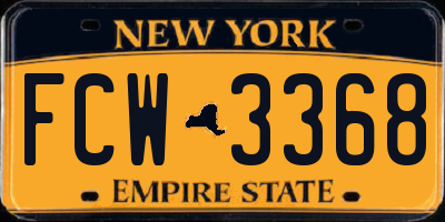 NY license plate FCW3368