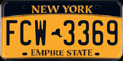 NY license plate FCW3369