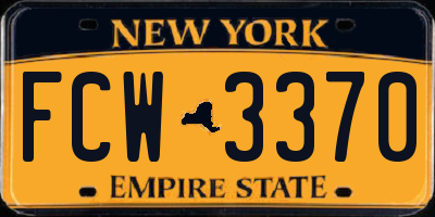 NY license plate FCW3370
