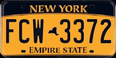 NY license plate FCW3372