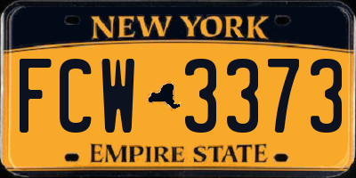 NY license plate FCW3373