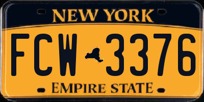 NY license plate FCW3376