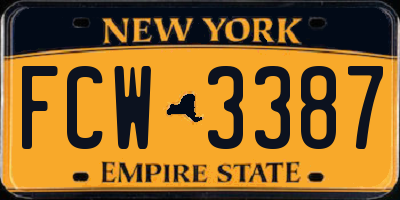 NY license plate FCW3387