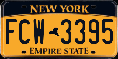 NY license plate FCW3395