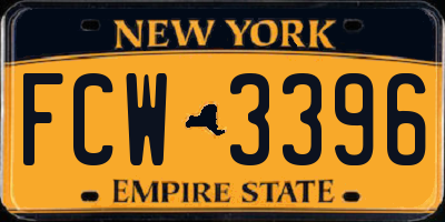 NY license plate FCW3396