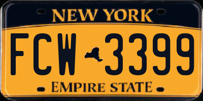 NY license plate FCW3399