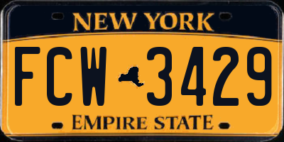 NY license plate FCW3429