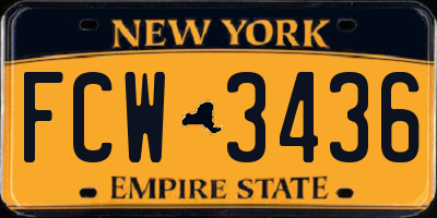 NY license plate FCW3436
