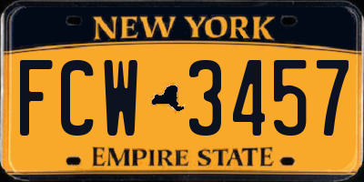 NY license plate FCW3457
