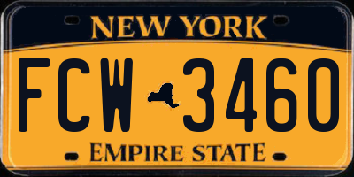 NY license plate FCW3460